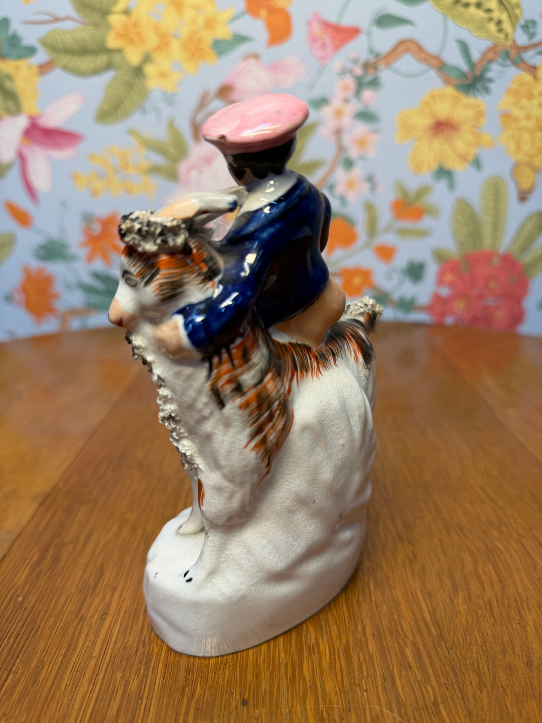 Antique Staffordshire boy on horse