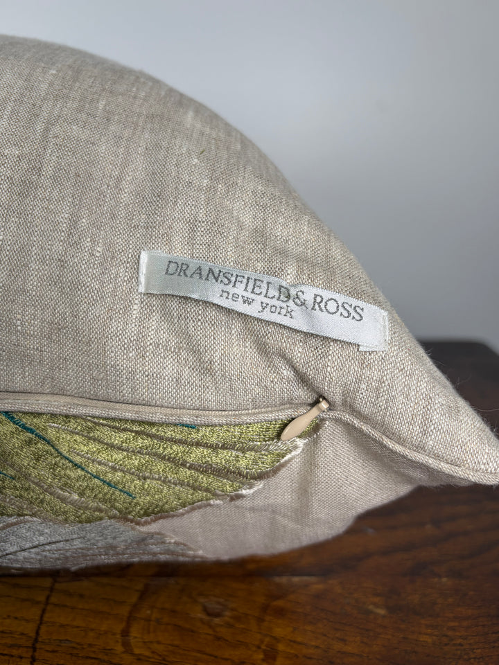 Pair of Embroidered Botanical Throw Pillows
