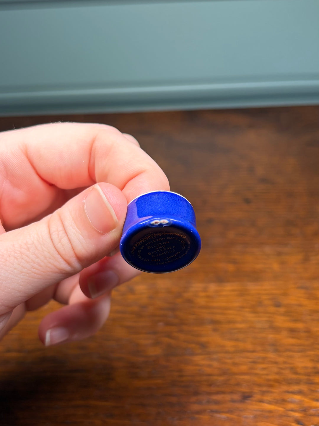 Halcyon Days “Thank You” Small Enamel Pill Box