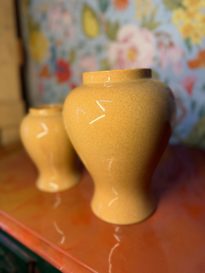 Set of Mustard/Brown Vases For Tiffany