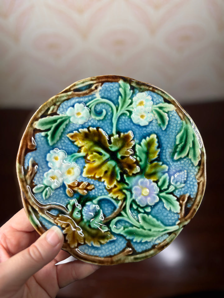 Set of Four 19th Century Swedish Majolica-Style Dessert Plates