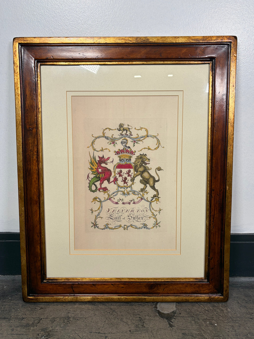Framed Heraldic Coat of Arms Print – Yelverton, Earl of Sussex