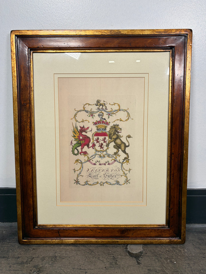 Framed Heraldic Coat of Arms Print – Yelverton, Earl of Sussex