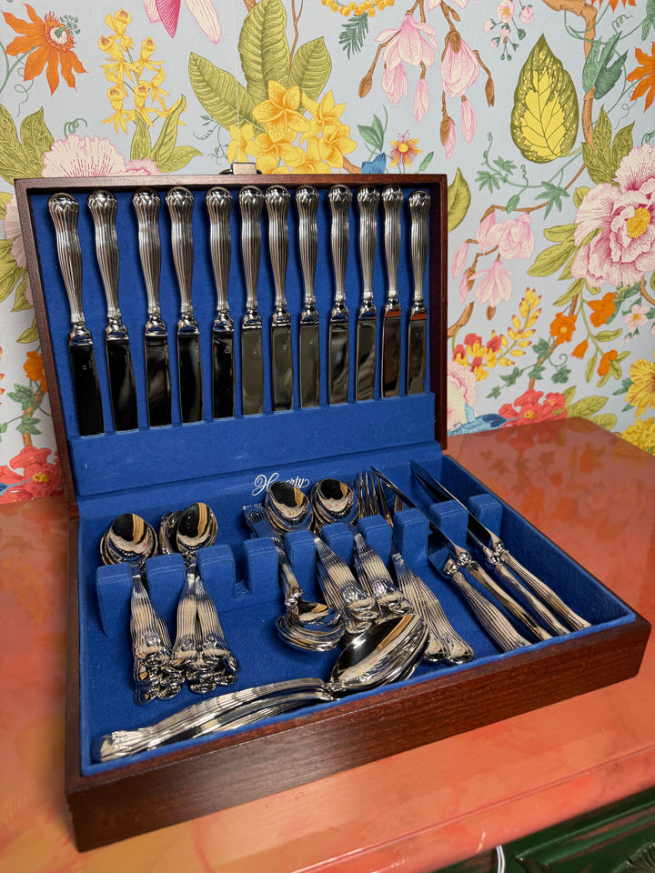 Vintage Tiffany & Co Flatware Set - Set of 16 Knives, 2 Serving Forks, 3 Serving Spoons, 16 Soup Spoons, 16 Dessert Spoons