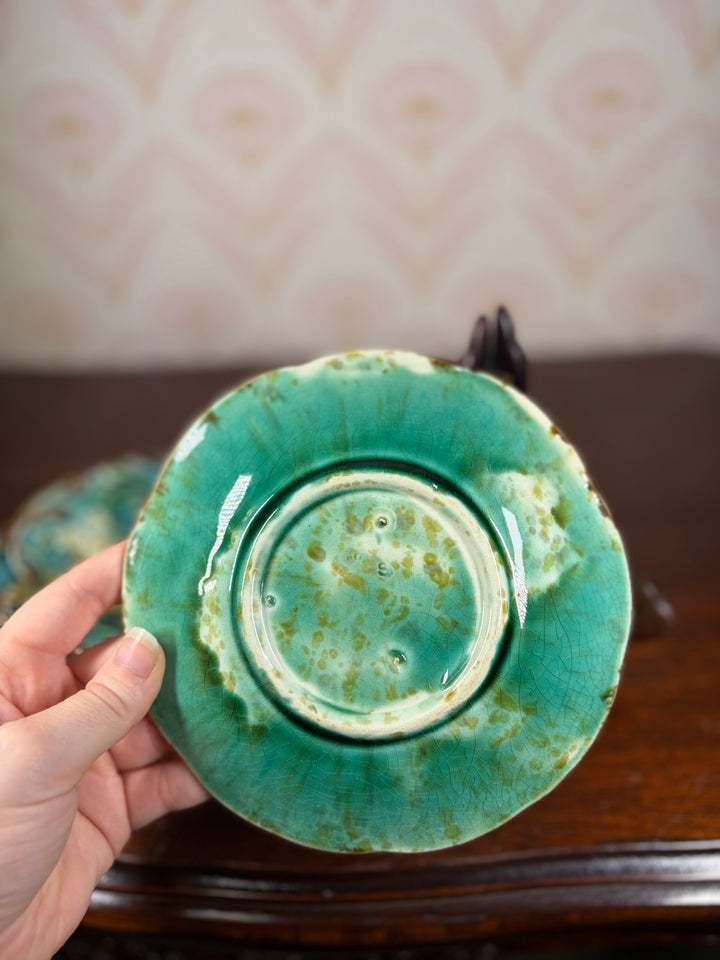 Set of Four 19th Century Swedish Majolica-Style Dessert Plates