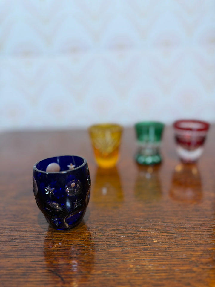 Set of 4 Colorful Fabergé Shot Glasses