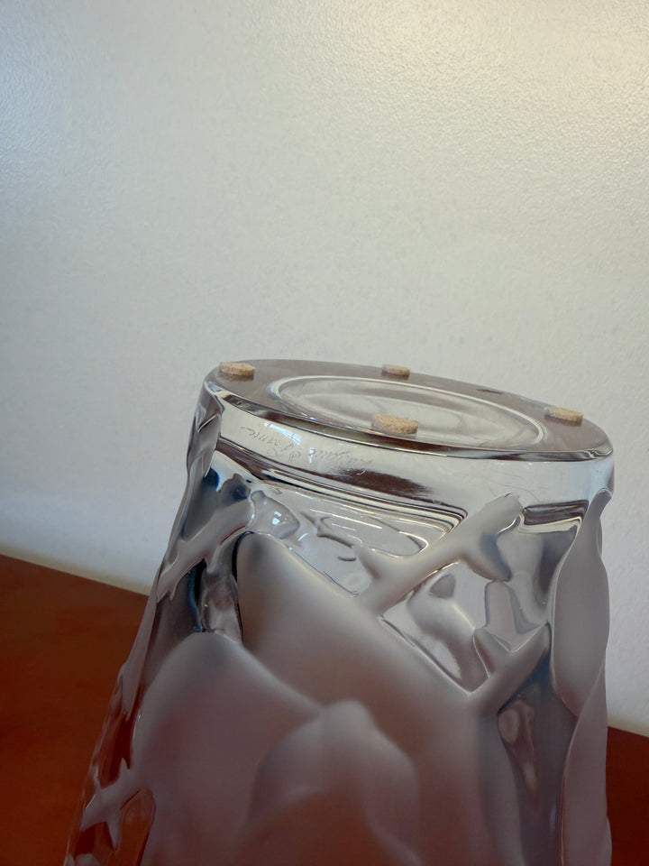 Lalique Ispahan Rose Crystal Vase