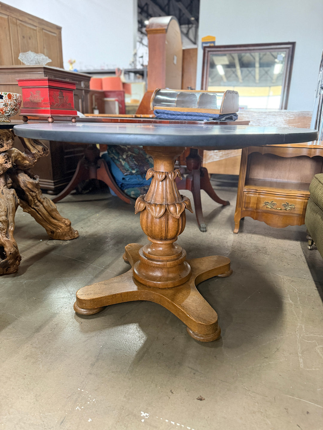Carved Leaf Base Table