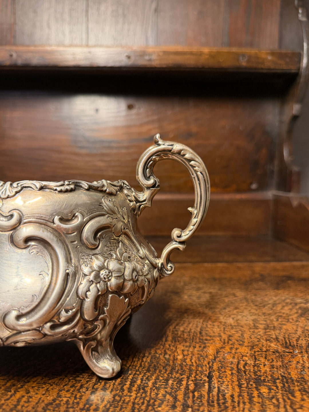 English Victorian Sterling Silver Tea & Coffee Service, Louis XV Pattern