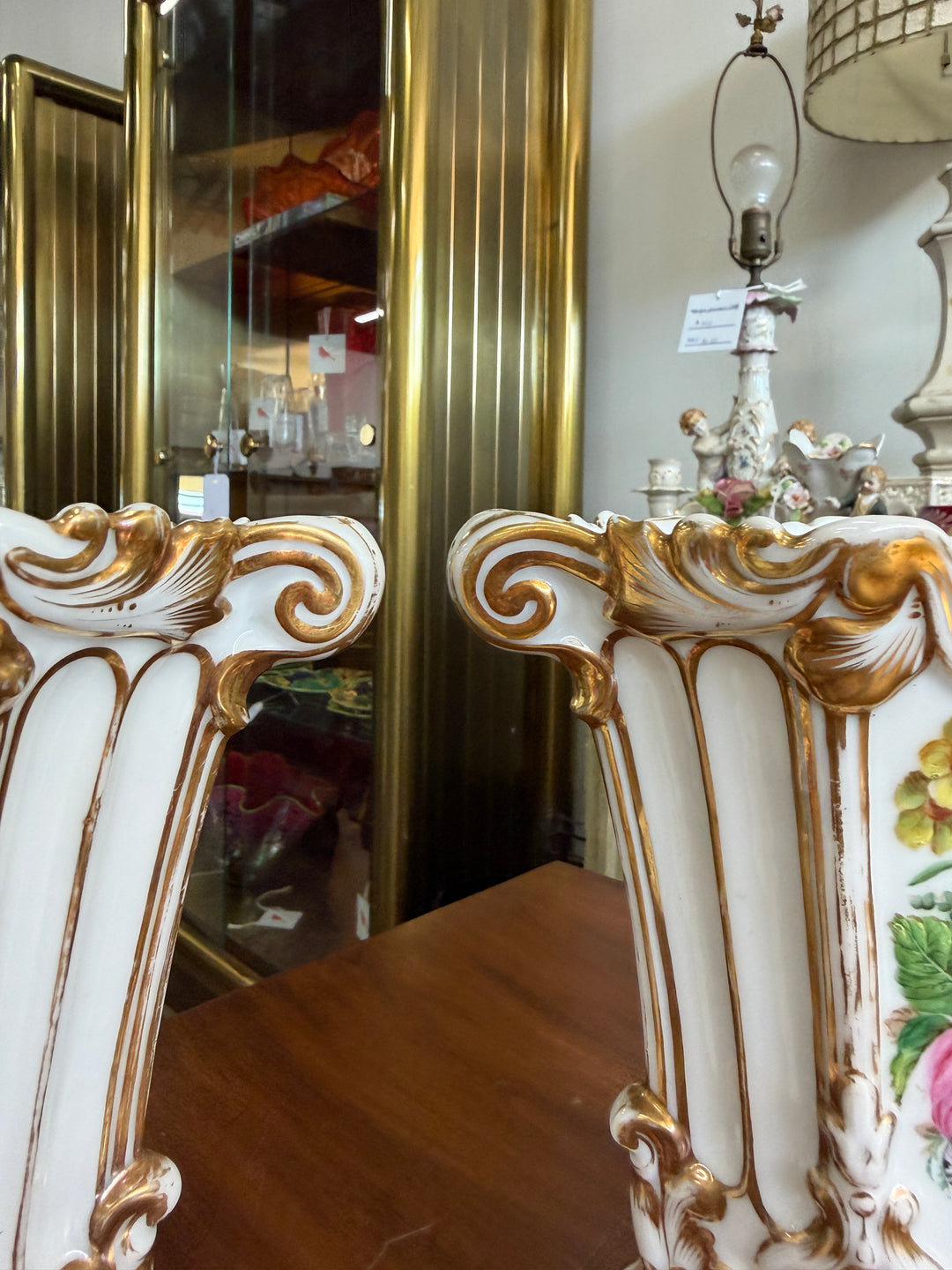 Set of 2 Antique French Porcelain Vases
