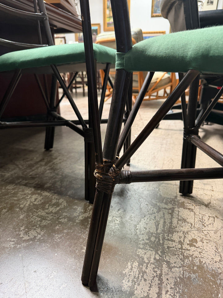 Set of 4 Vintage Dark Bamboo Chairs