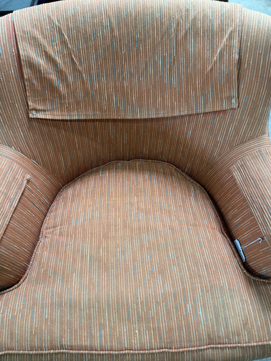 Upholstered Chair - Orange Striped