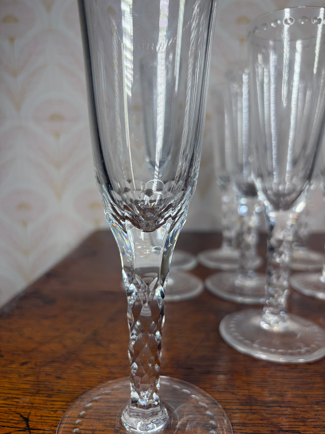 Set of 11 William Yeoward Champagne Flutes