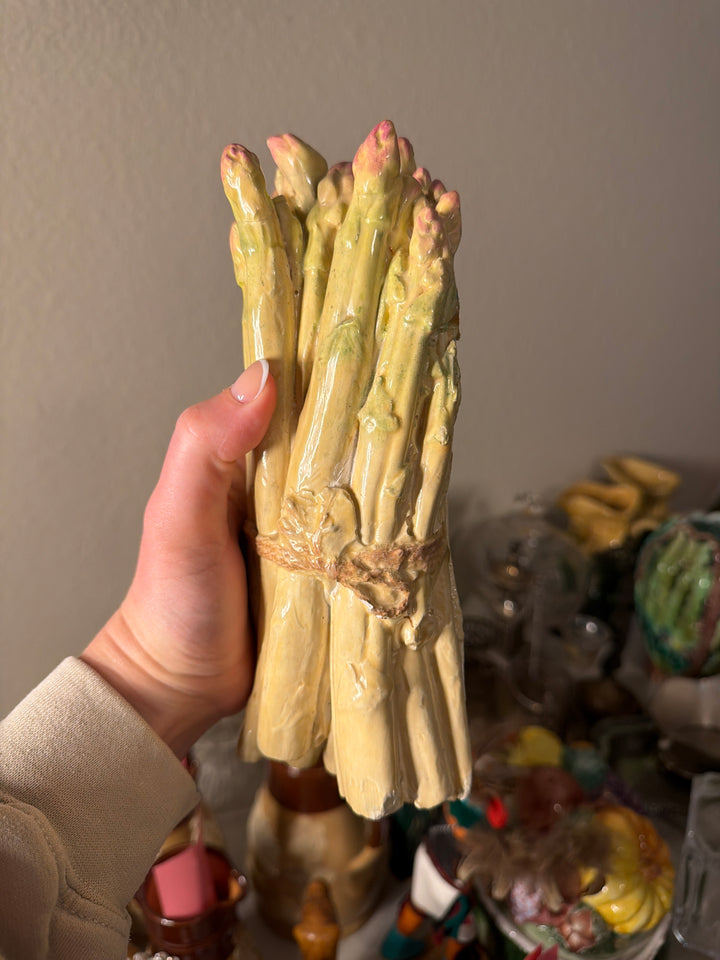 Majolica Asparagus Bundle Figurine