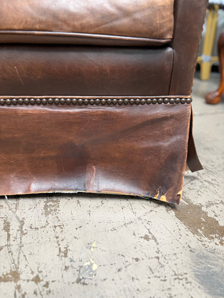 Vintage Leather Wingback Chair