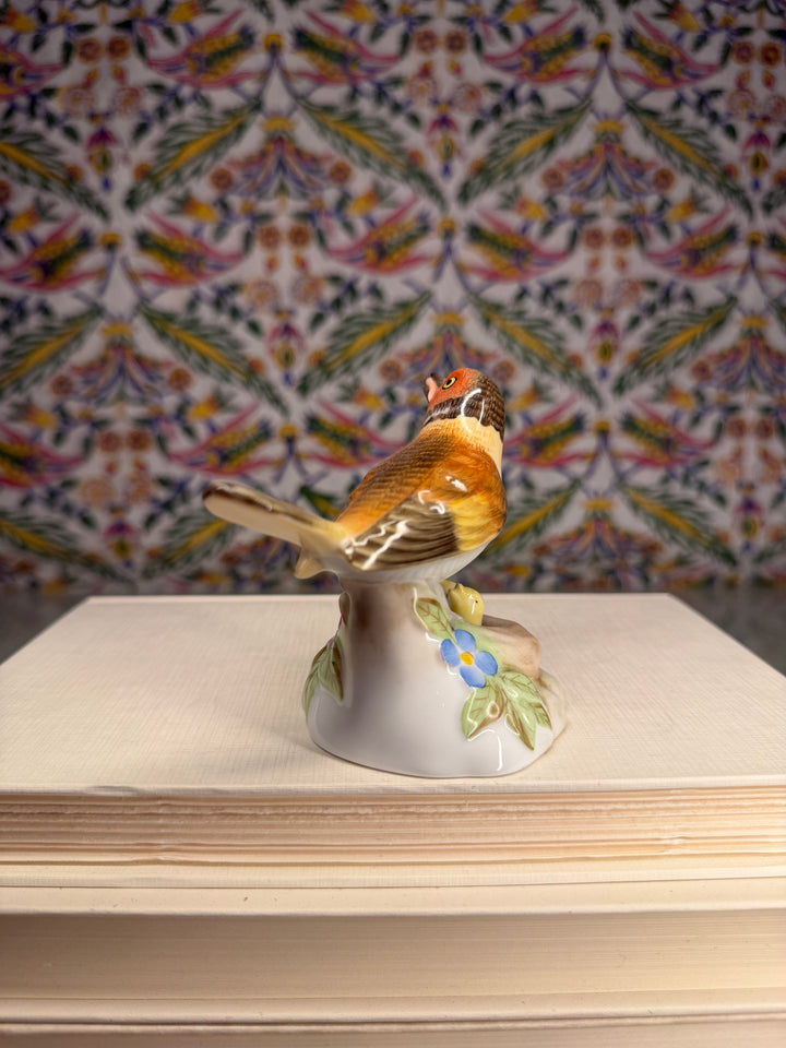 Herend Porcelain Bird Figurine with Nest and Chicks