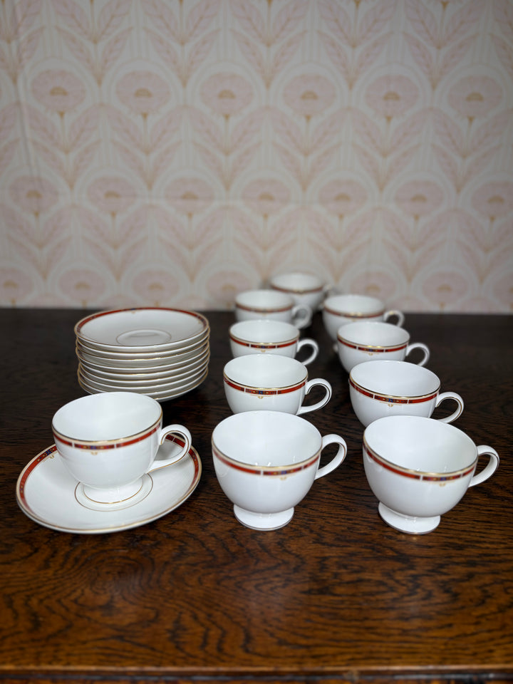 Set of 10 Wedgwood Colorado Cups and Saucers