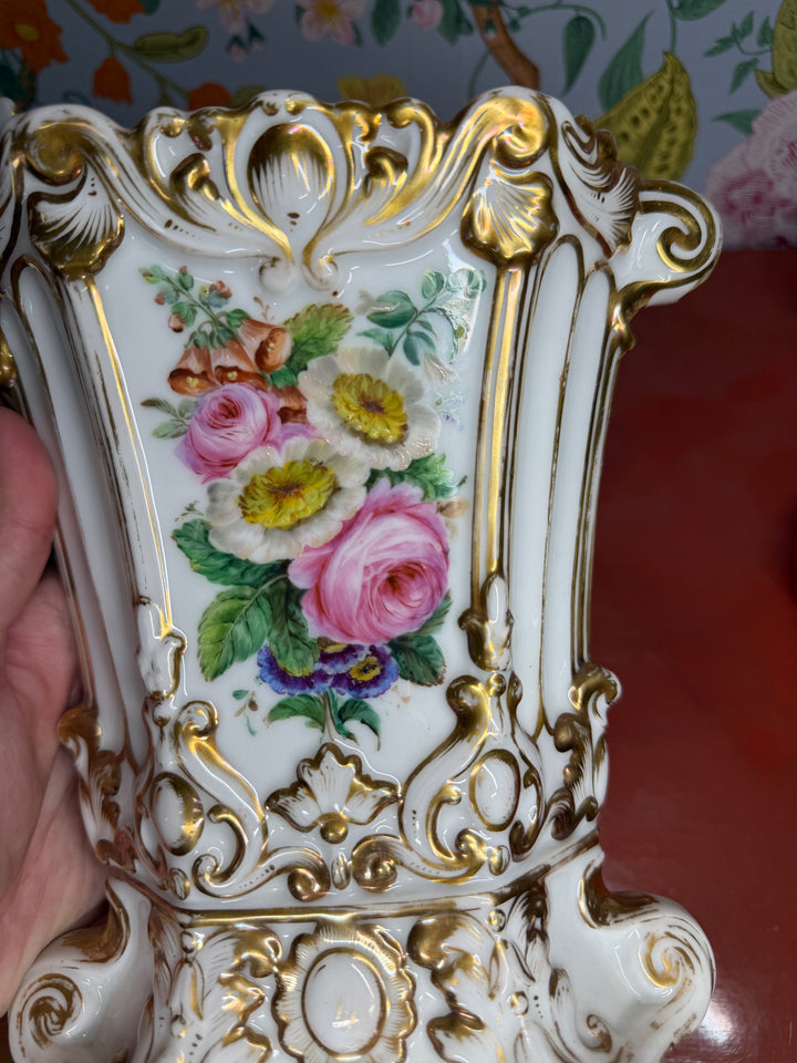 Set of 2 Antique French Porcelain Vases