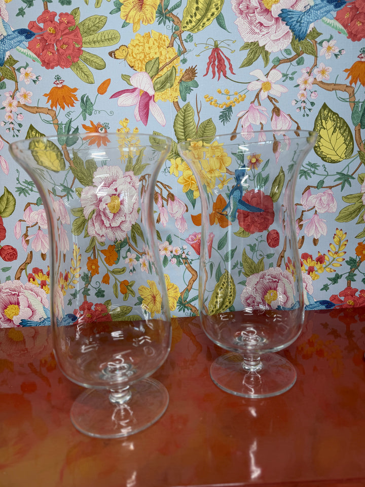 Vintage Tiffany & Co Large Hurricane Vases - Set of 2
