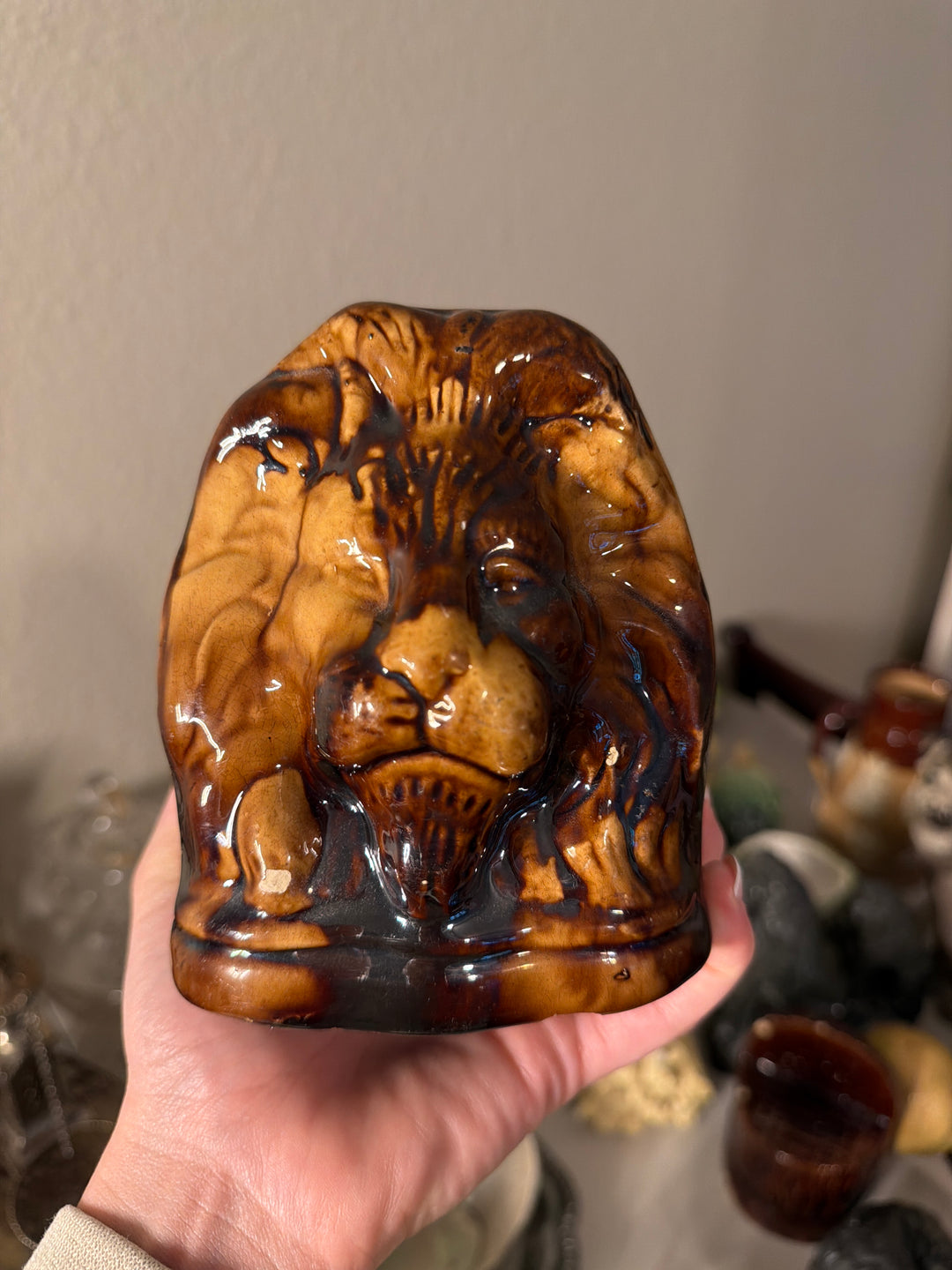 English Victorian Treacle Glaze Stoneware Rests