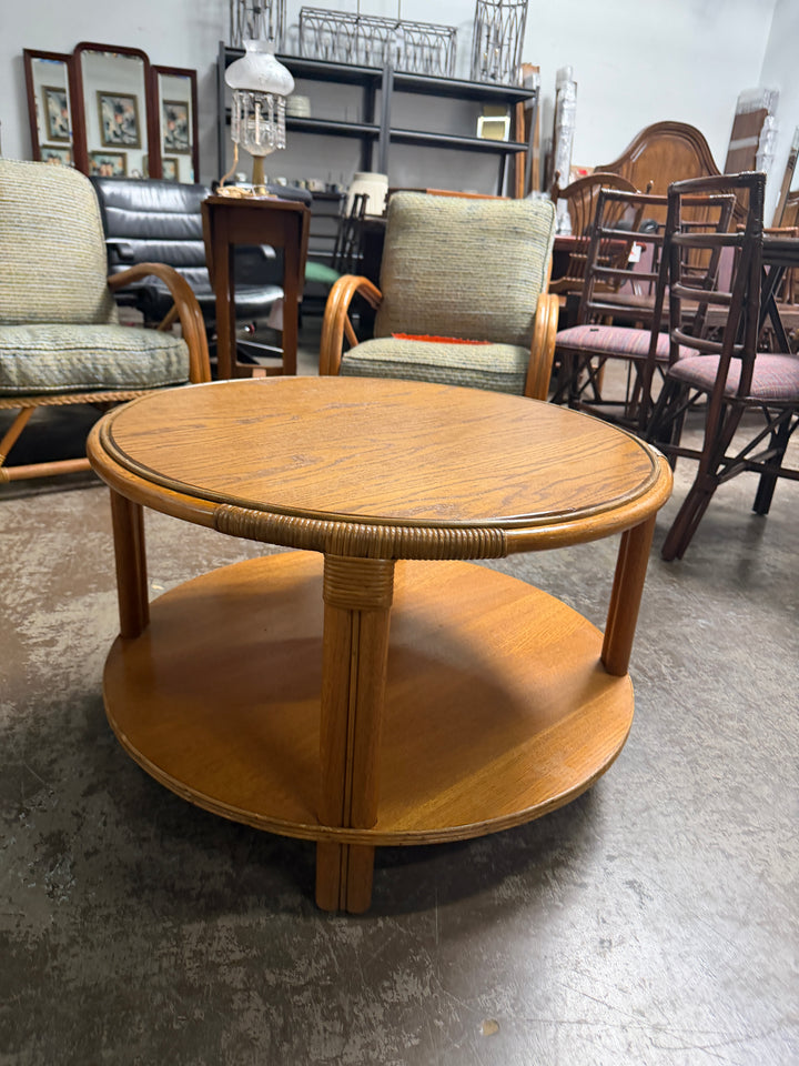 Vintage Circle Bamboo Table