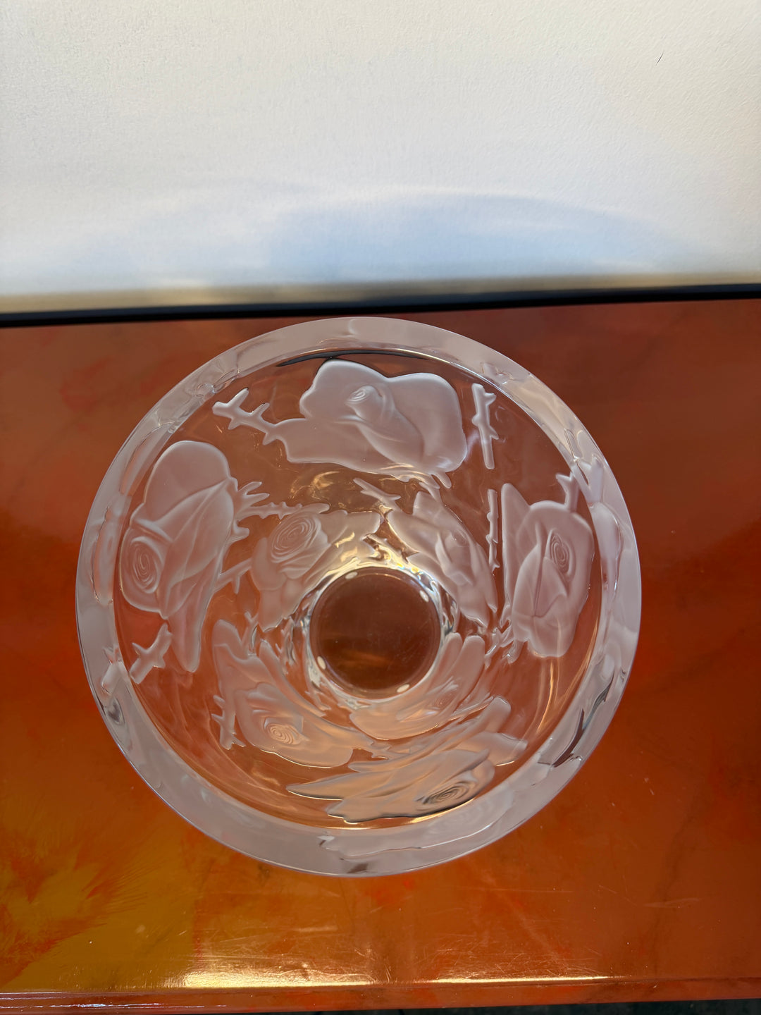 Lalique Ispahan Rose Crystal Vase