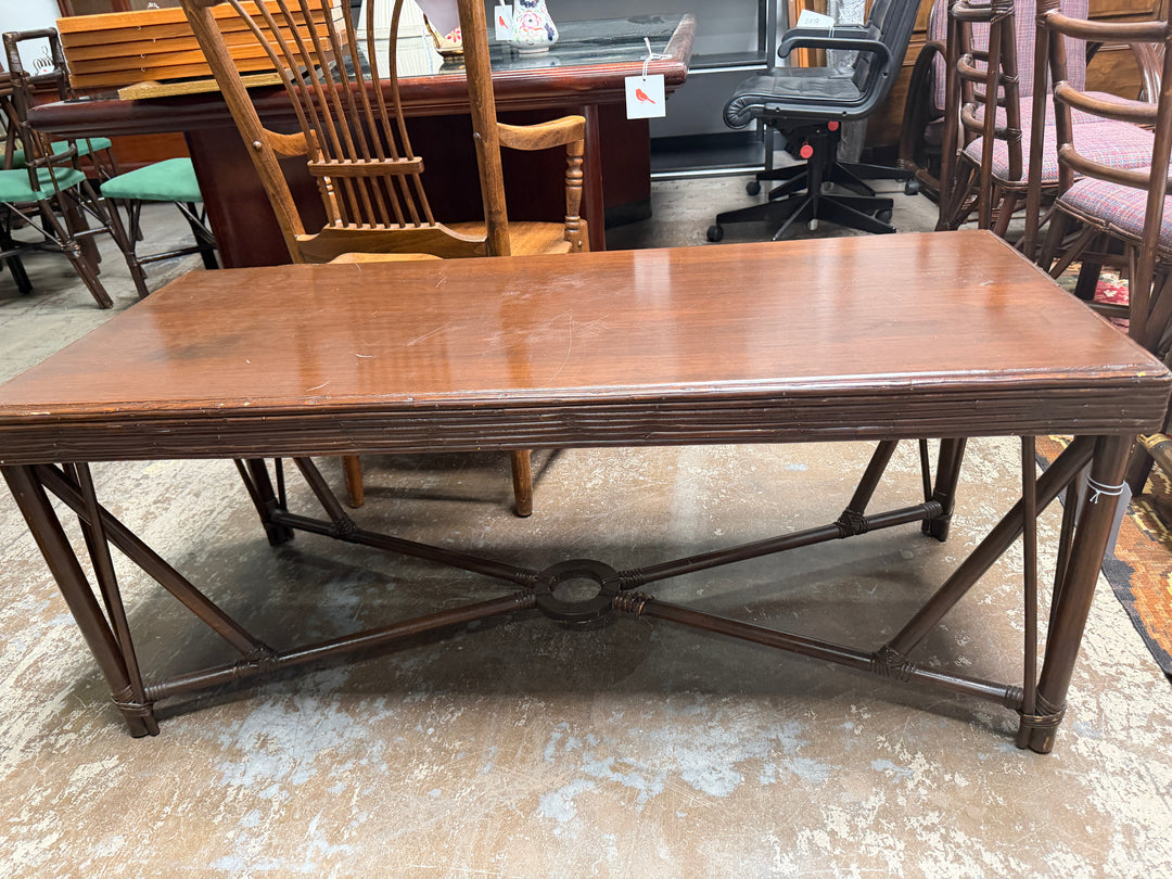 Vintage Bamboo and Rattan Coffee Table