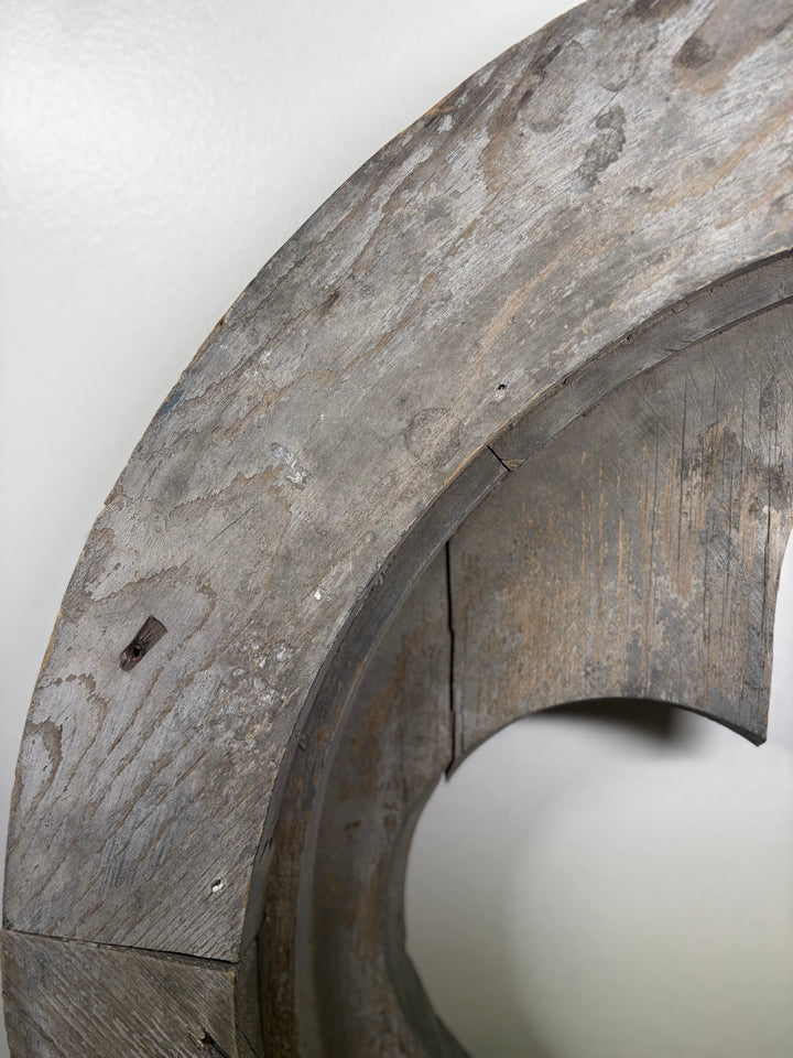 Large Round Wood Quatrefoil Architectural Element