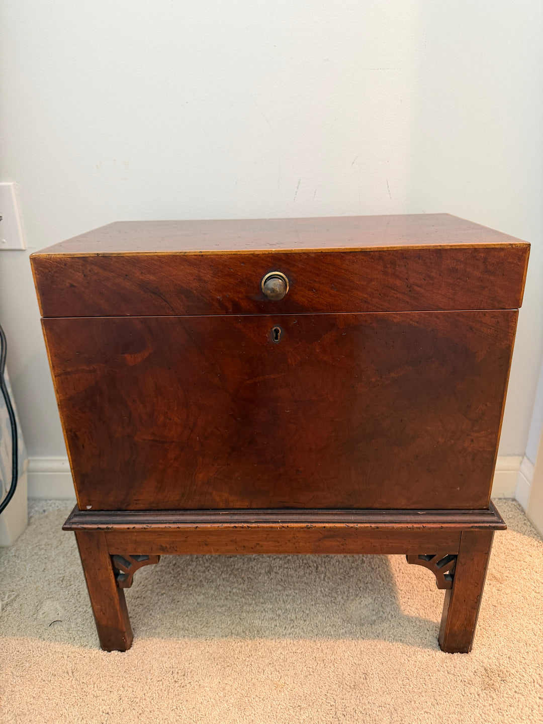 Mahogany Cellarette or Wine Chest on Stand