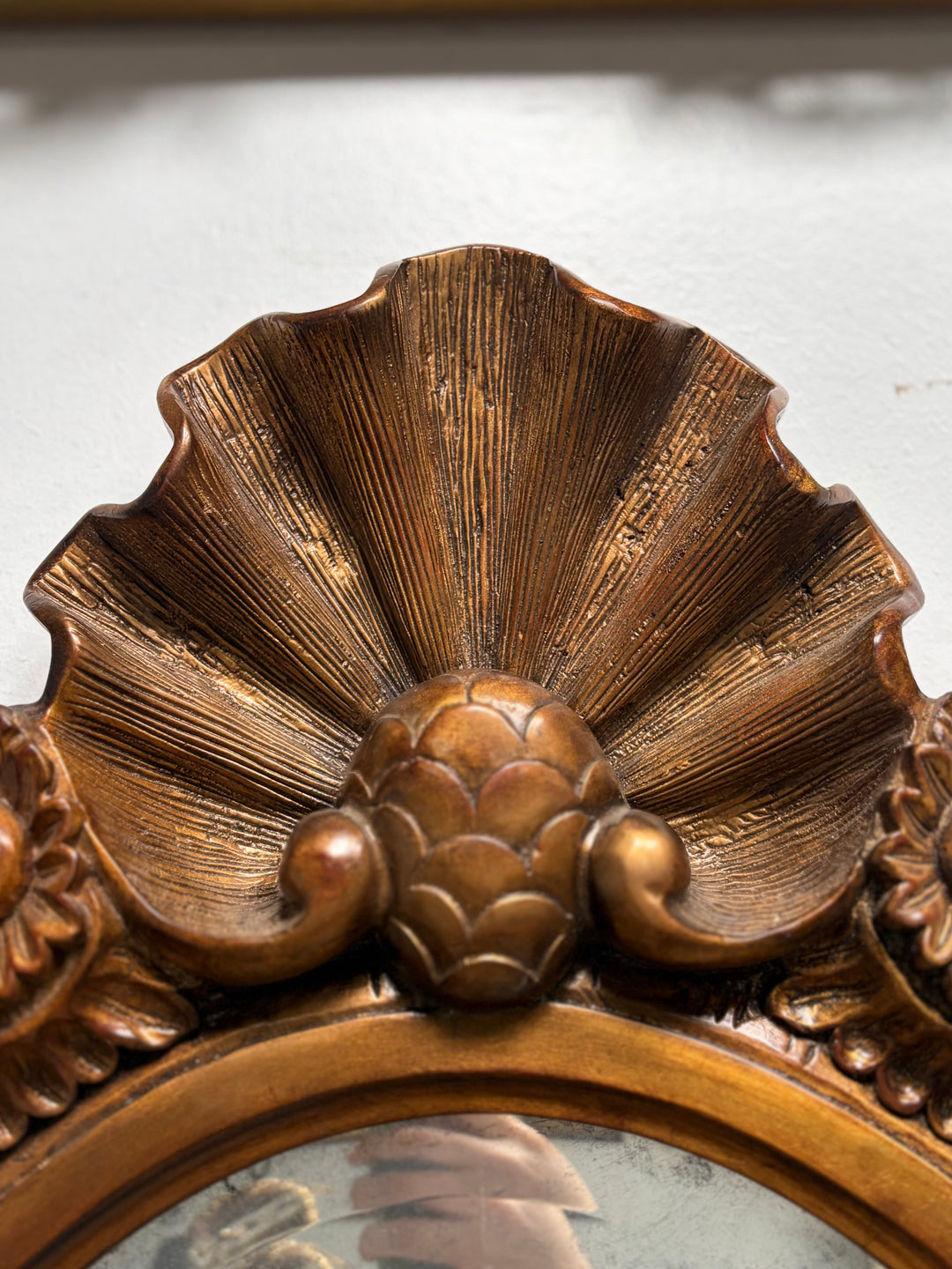 Large Oval Gilt Rococo-Style Wall Mirror