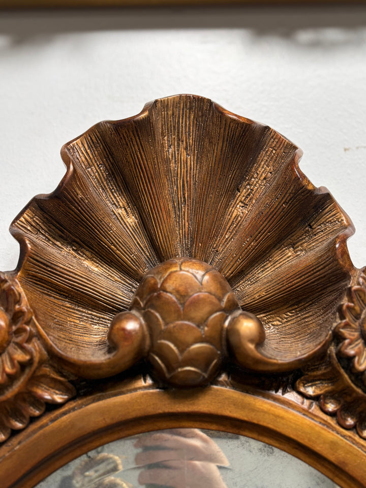 Large Oval Gilt Rococo-Style Wall Mirror