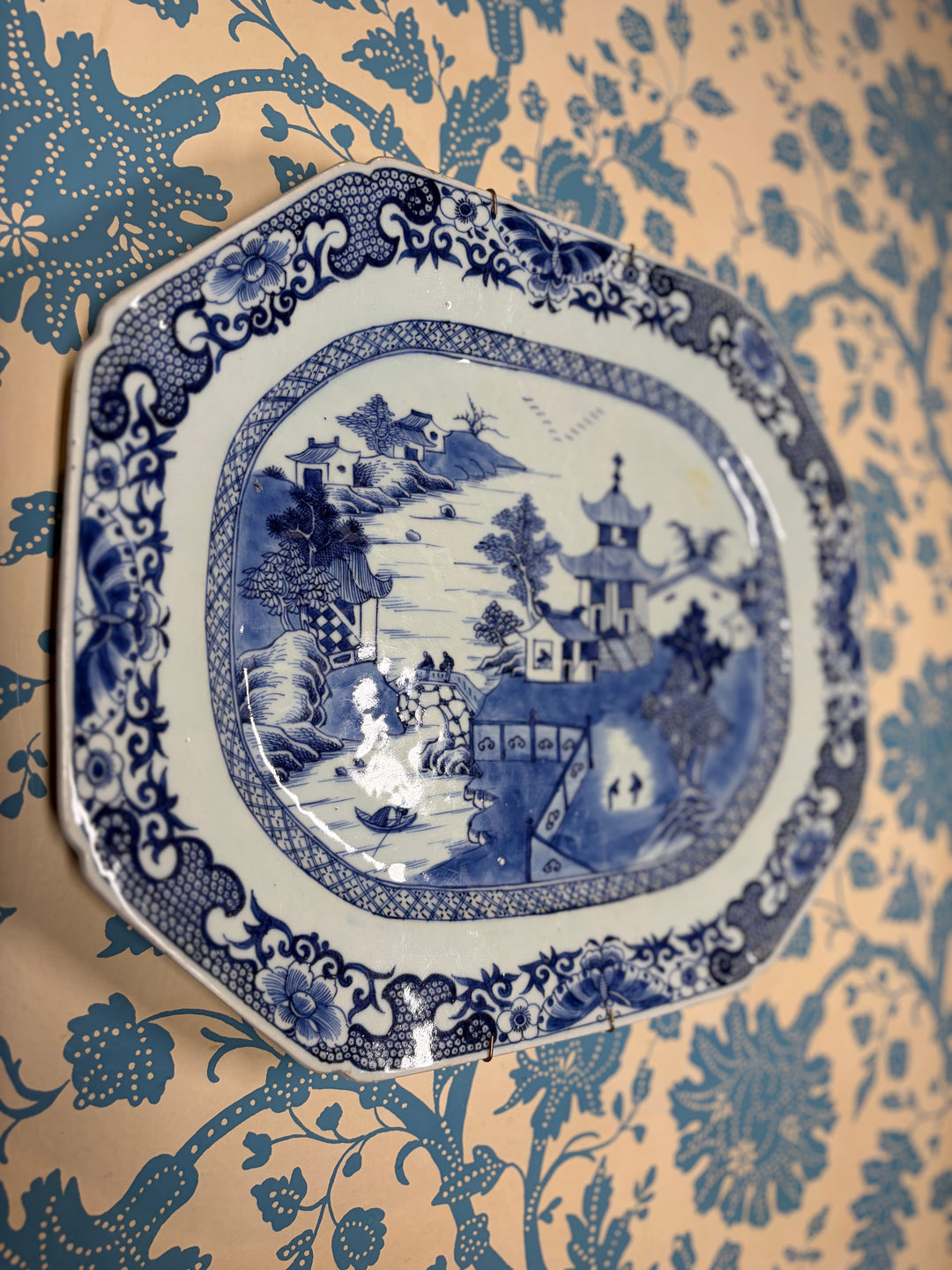 Blue Willow Antique Wall Plate