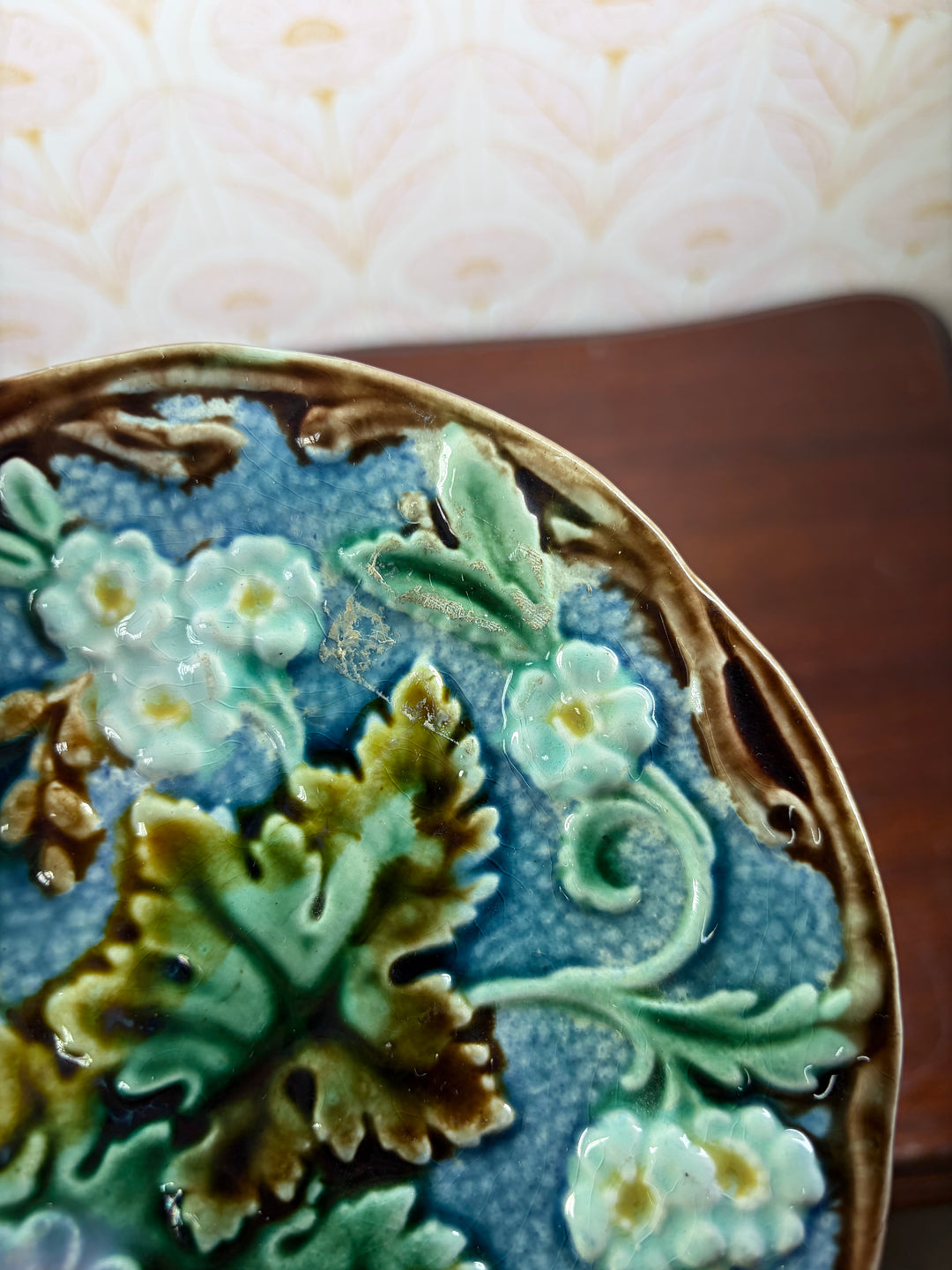 Set of Four 19th Century Swedish Majolica-Style Dessert Plates