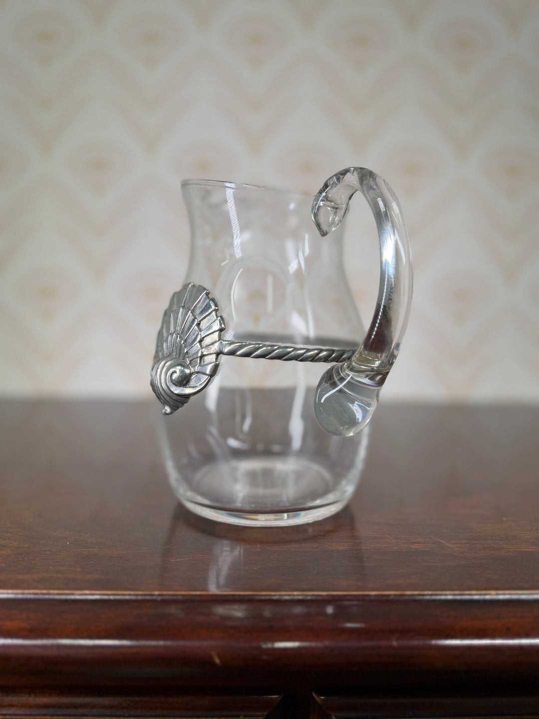 Glass and Pewter Pitcher