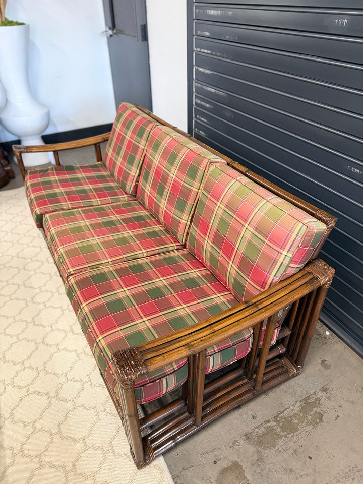 Vintage Bamboo and Rattan Sofa