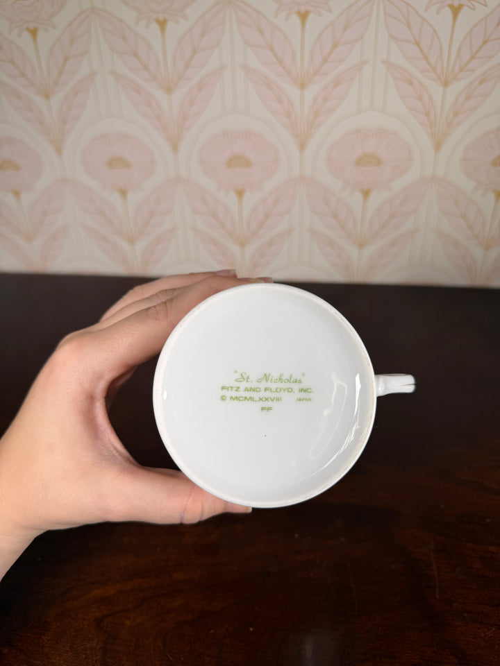 4 Piece Cup and Saucer Set - Fitz and Floyd (St. Nicolas)