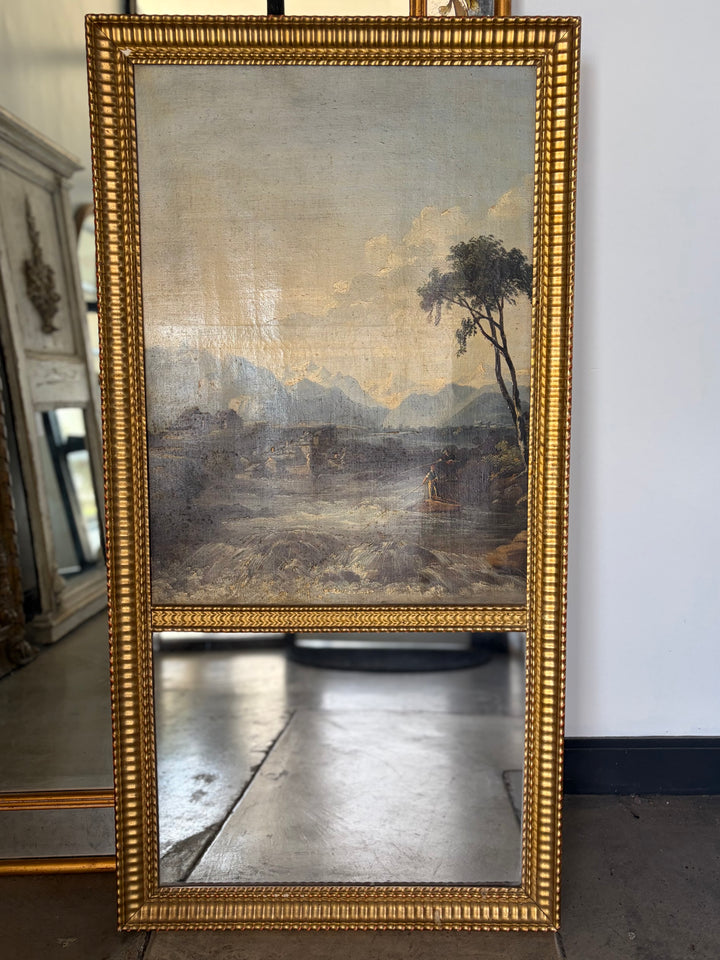 Antique French Trumeau Mirror