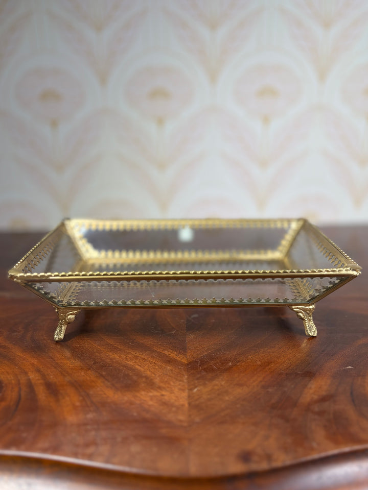 Glass and Brass Tray