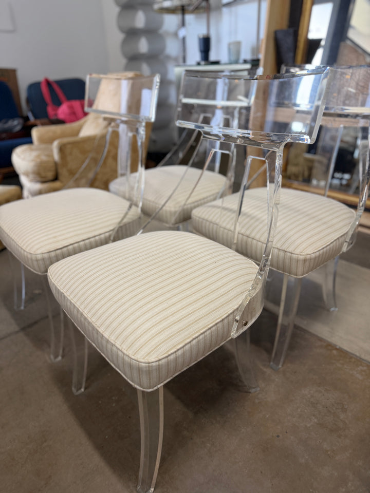 Lucite Klismos Chairs by Hill Manufacturing (Set of 4)
