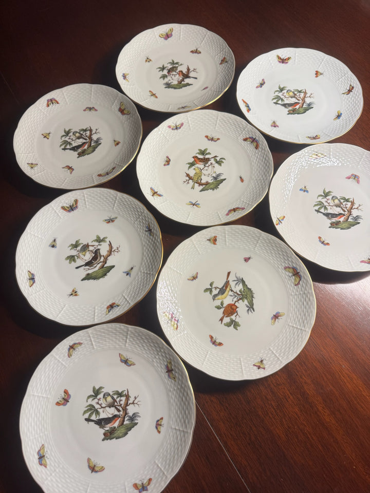 8 Herend Rothschild Salad/Dessert Plates - 8 inch diameter (#510)