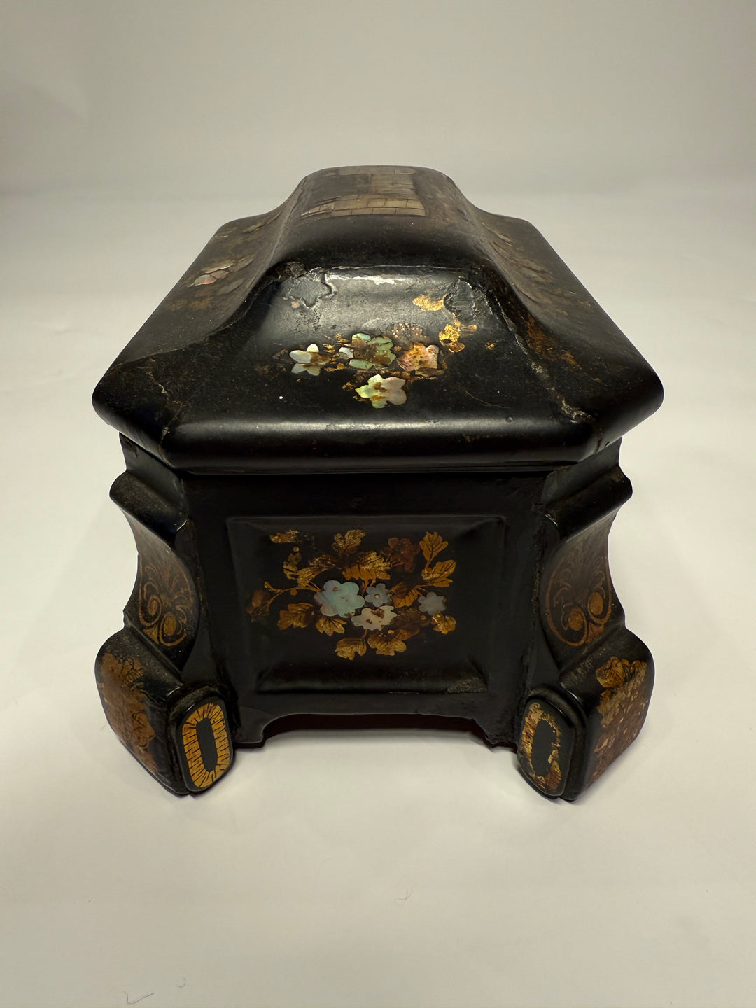 Mother of Pearl Inlaid Lacquer Box