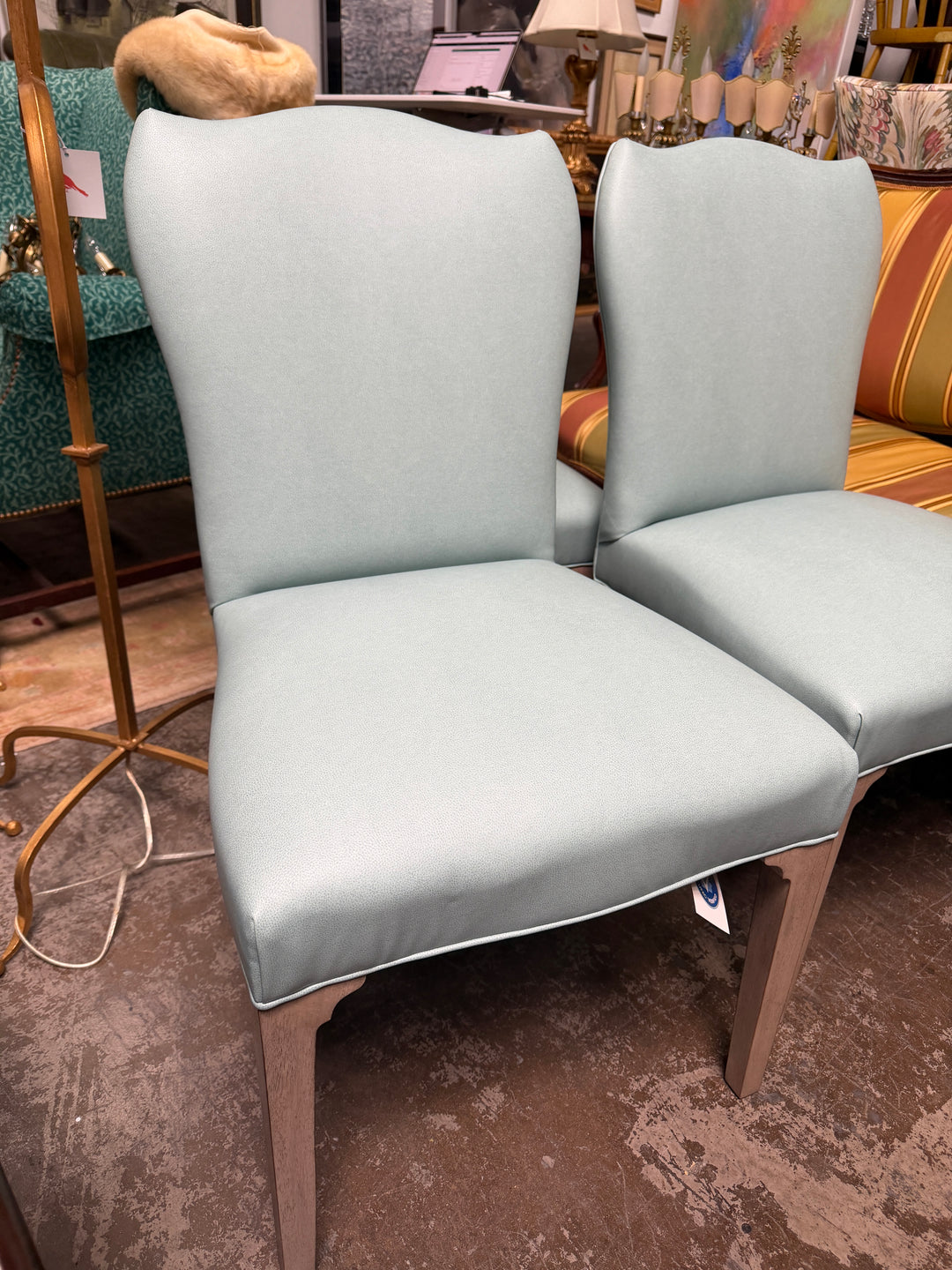 Set of 3 Blue Dining Chairs