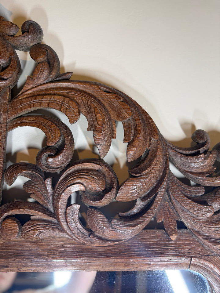 English Carved Oak Mirror