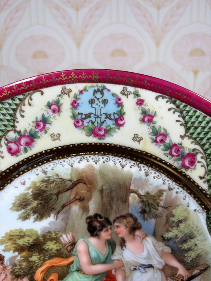 Pair of Vienna-Style Porcelain Cabinet Plates with Classical Figural Scenes