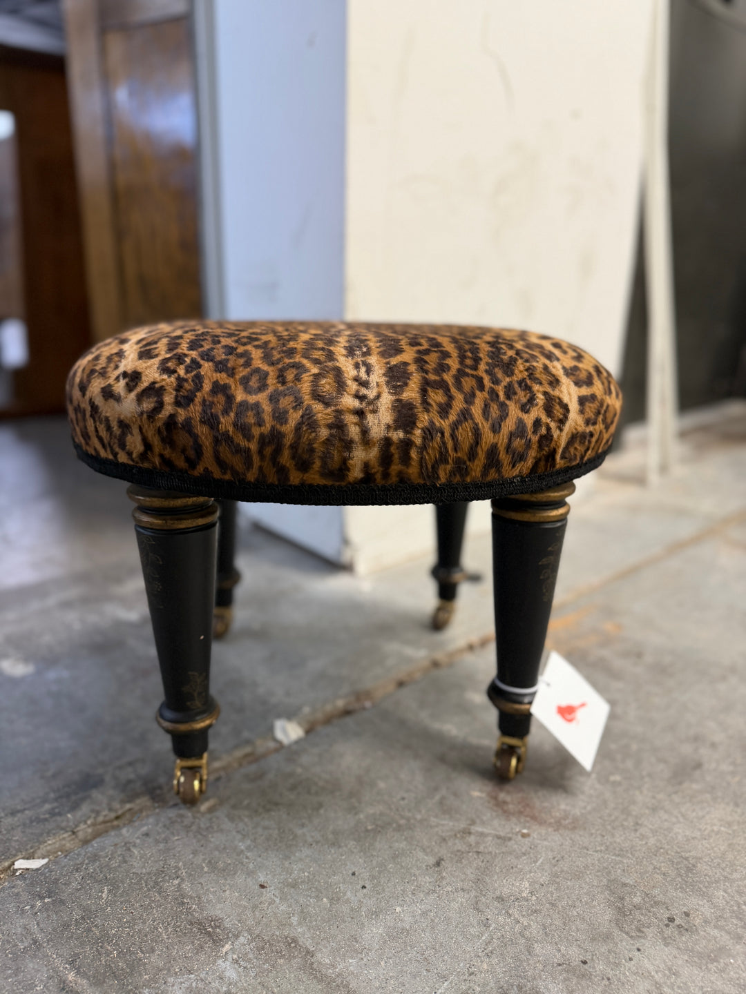 Antique Footstool on Wheels