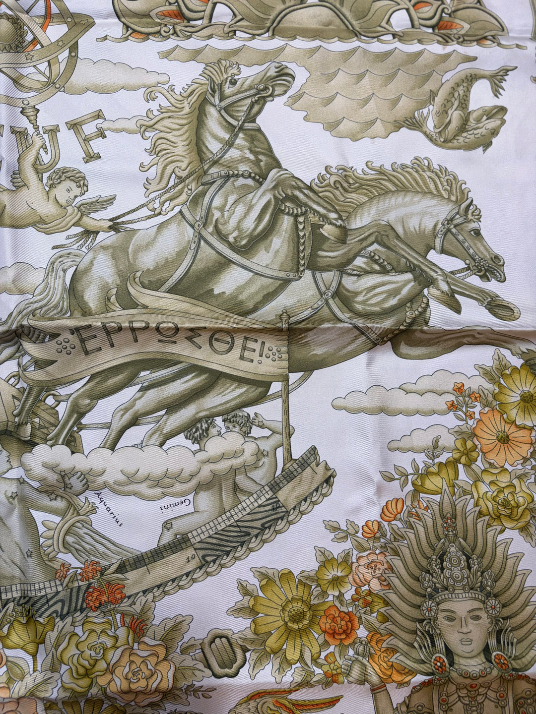 Vintage HERMÈS “Le Matin Neuf” Silk Scarf 90