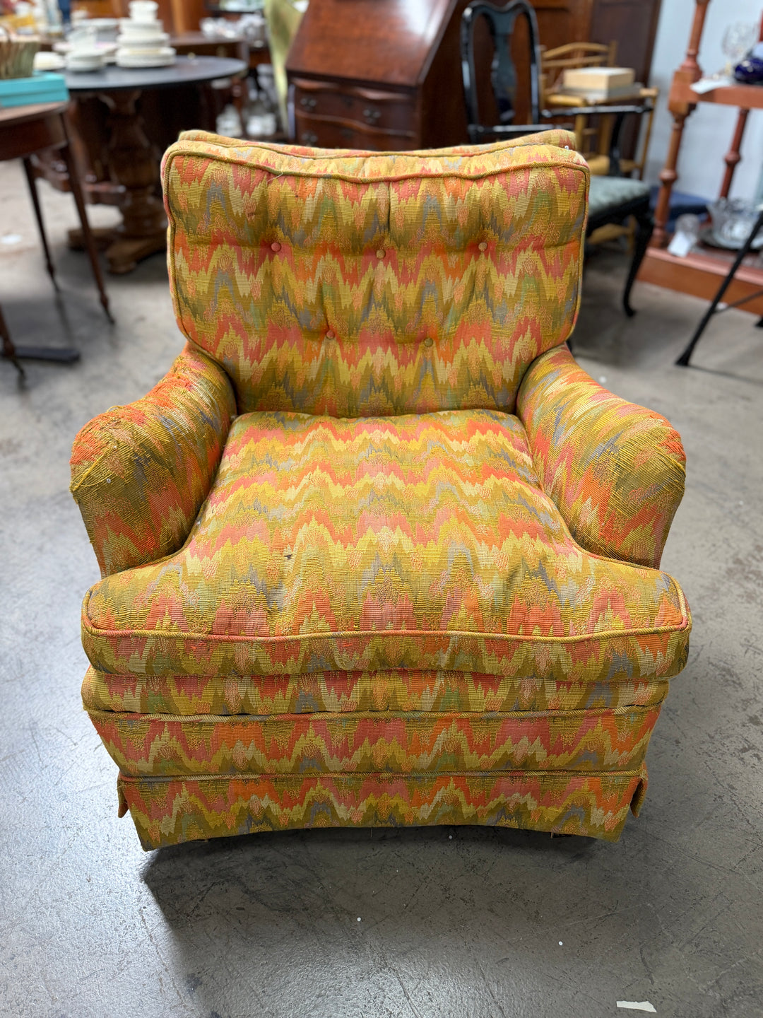 Upholstered Chair - Orange Multicolor