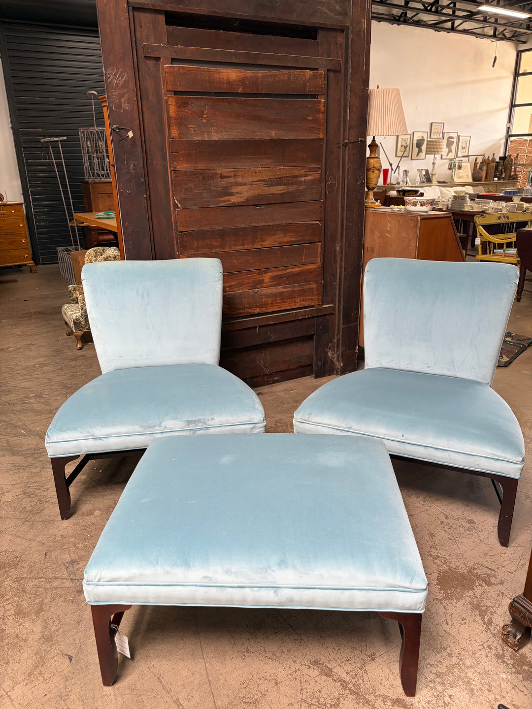 Vintage Barbara Barry Chairs with Ottoman