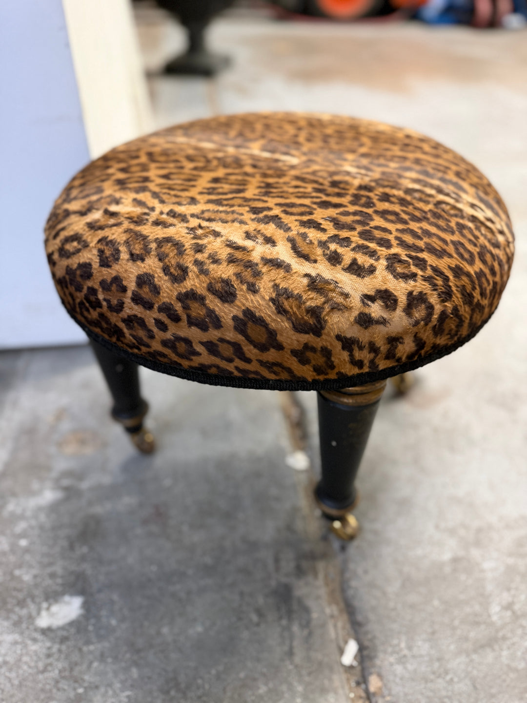 Antique Footstool on Wheels