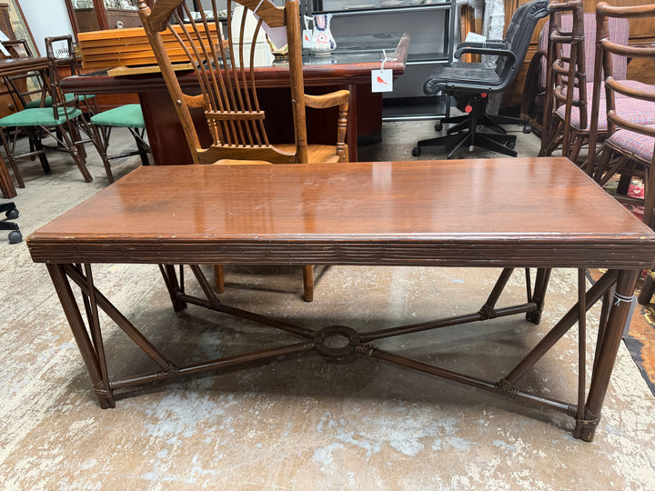 Vintage Bamboo and Rattan Coffee Table